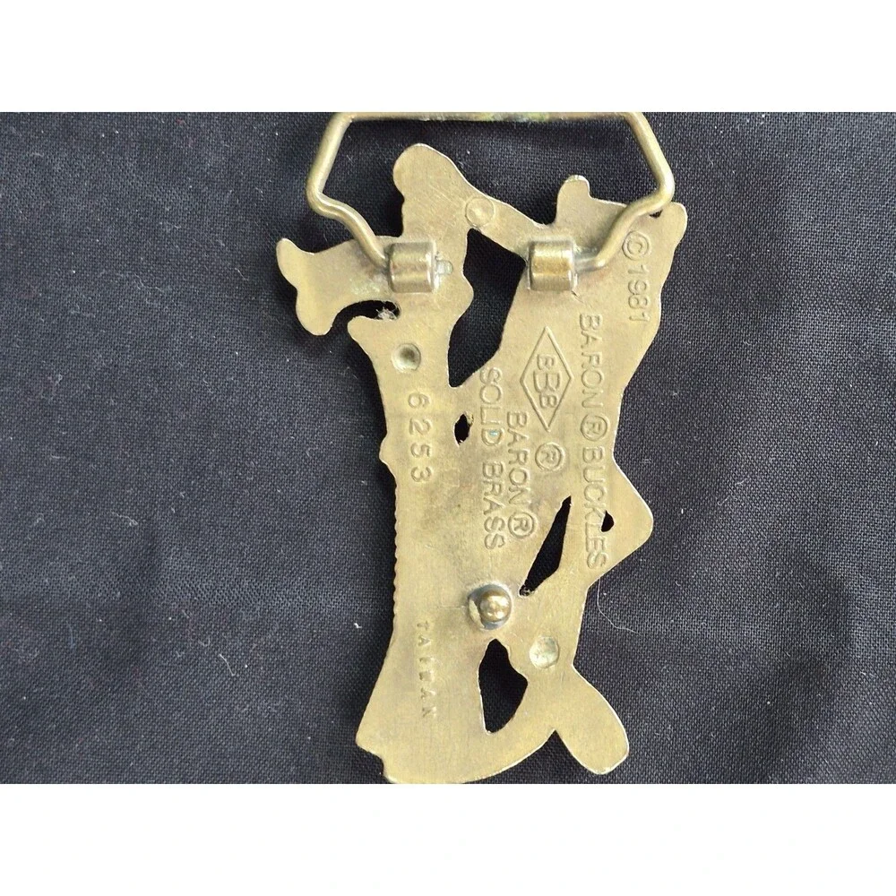 Vintage 1981 Baron Buckles Carpentry Belt Buckle Solid Brass Saws